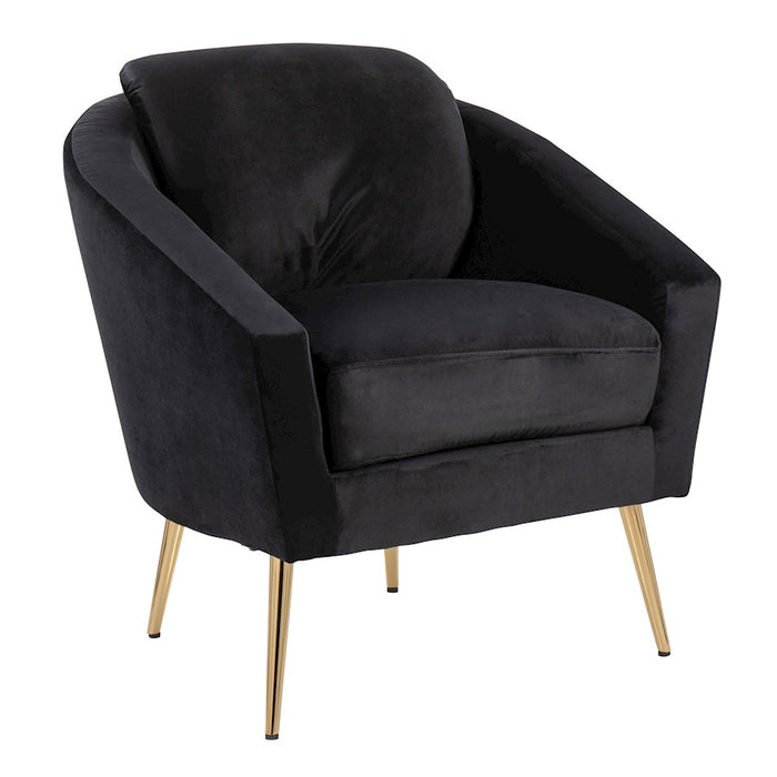LumiSource Dahlia Chair, Gold Steel/Black Velvet - CHR-DAHLIAAUVBK