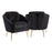 LumiSource Dahlia Chair, Gold Steel/Black Velvet