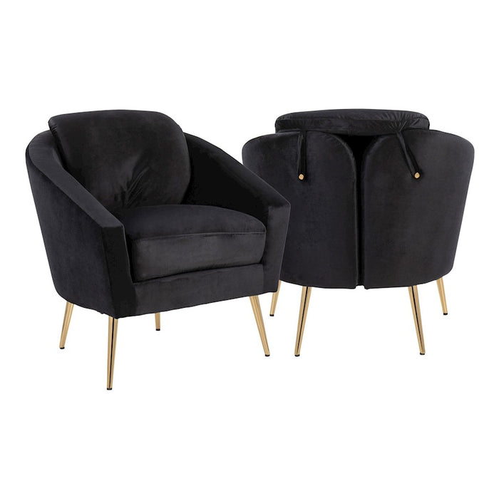 LumiSource Dahlia Chair, Gold Steel/Black Velvet