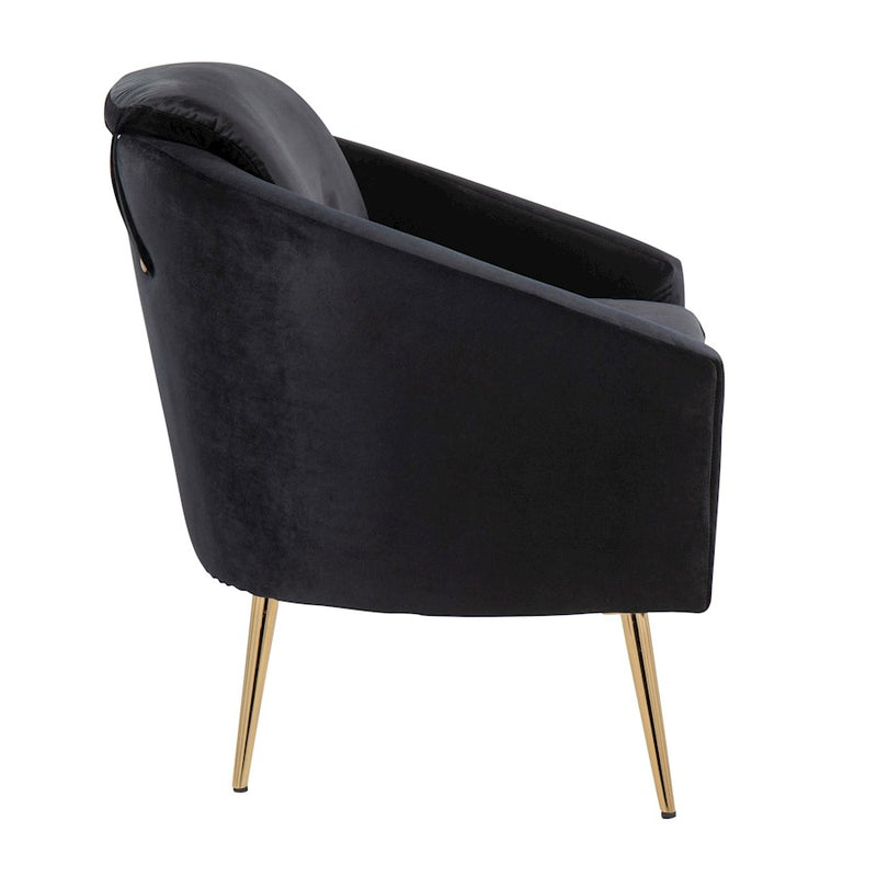 LumiSource Dahlia Chair, Gold Steel/Black Velvet