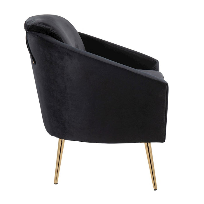 LumiSource Dahlia Chair, Gold Steel/Black Velvet