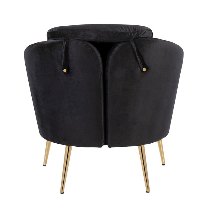 LumiSource Dahlia Chair, Gold Steel/Black Velvet