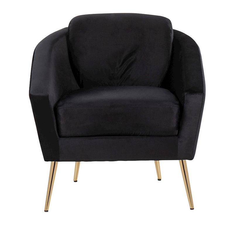 LumiSource Dahlia Chair, Gold Steel/Black Velvet