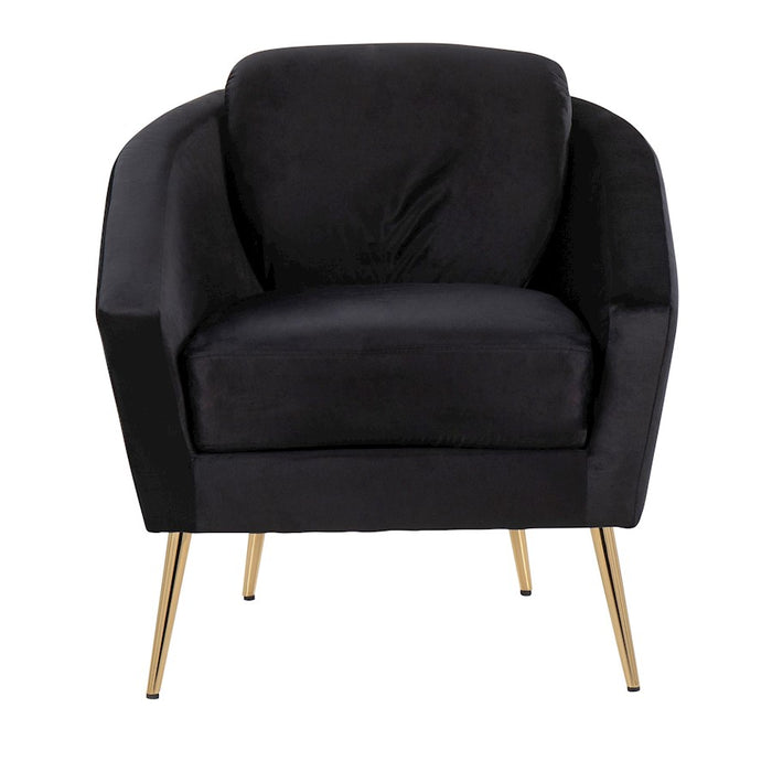 LumiSource Dahlia Chair, Gold Steel/Black Velvet