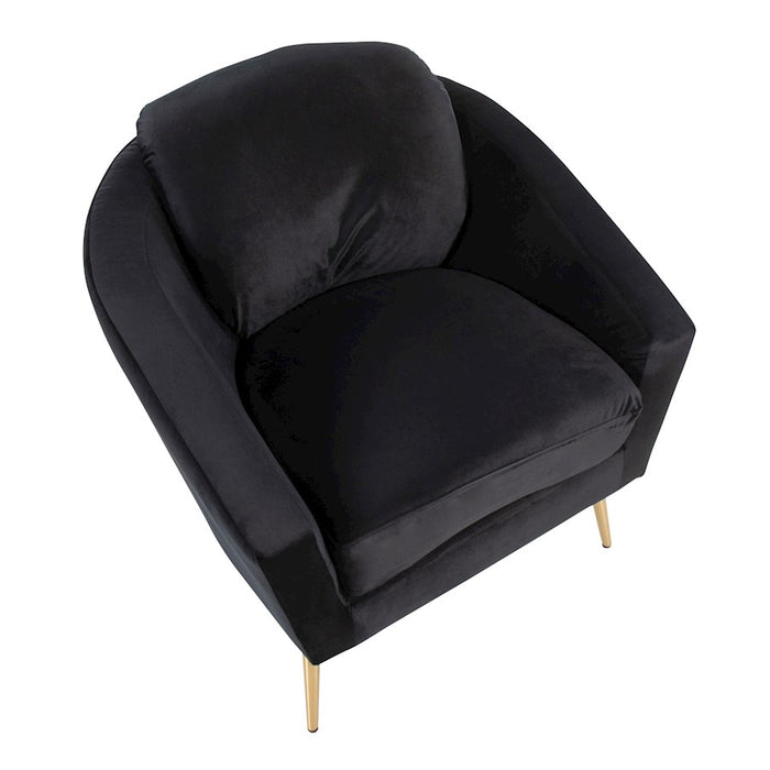 LumiSource Dahlia Chair, Gold Steel/Black Velvet