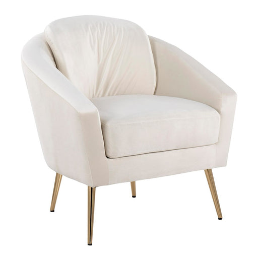 LumiSource Dahlia Chair, Gold Steel/Cream Velvet - CHR-DAHLIAAUVCR