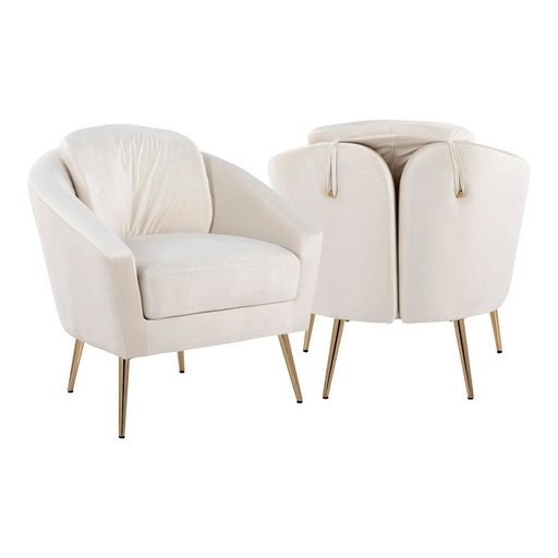 LumiSource Dahlia Chair, Gold Steel/Cream Velvet