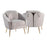 LumiSource Dahlia Chair, Gold Steel/Silver Velvet