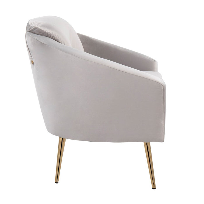 LumiSource Dahlia Chair, Gold Steel/Silver Velvet