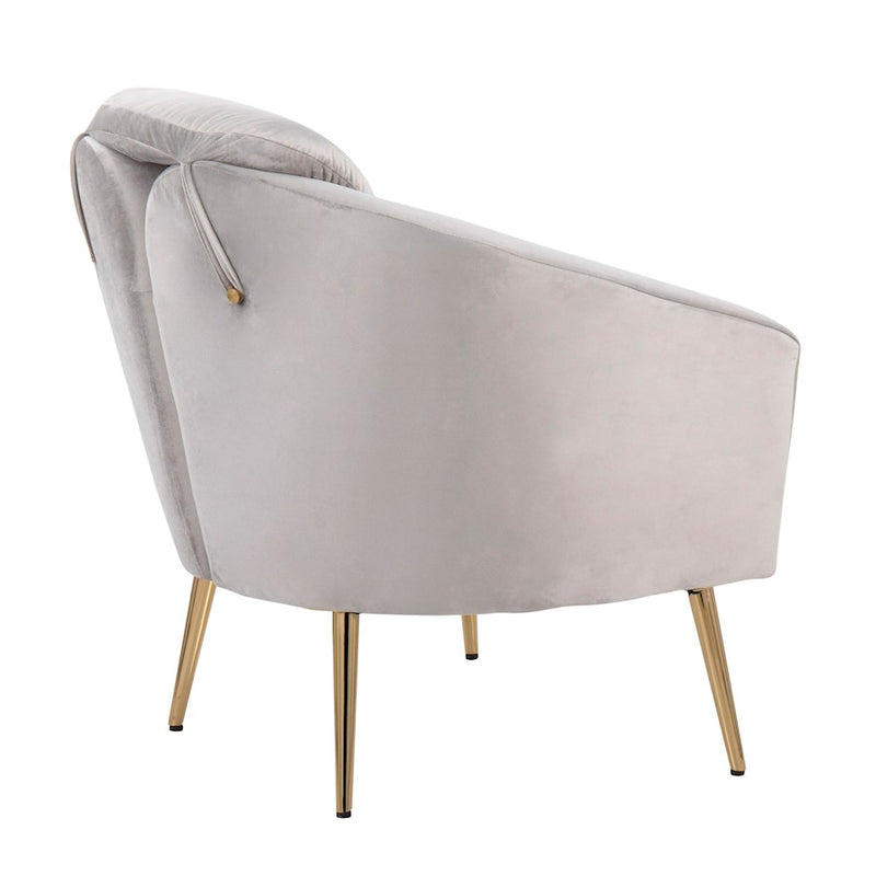 LumiSource Dahlia Chair, Gold Steel/Silver Velvet