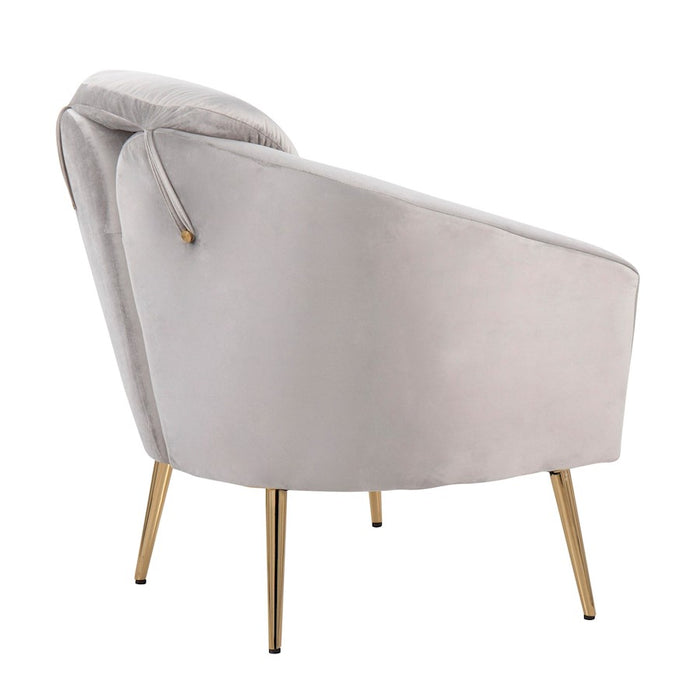 LumiSource Dahlia Chair, Gold Steel/Silver Velvet