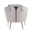 LumiSource Dahlia Chair, Gold Steel/Silver Velvet