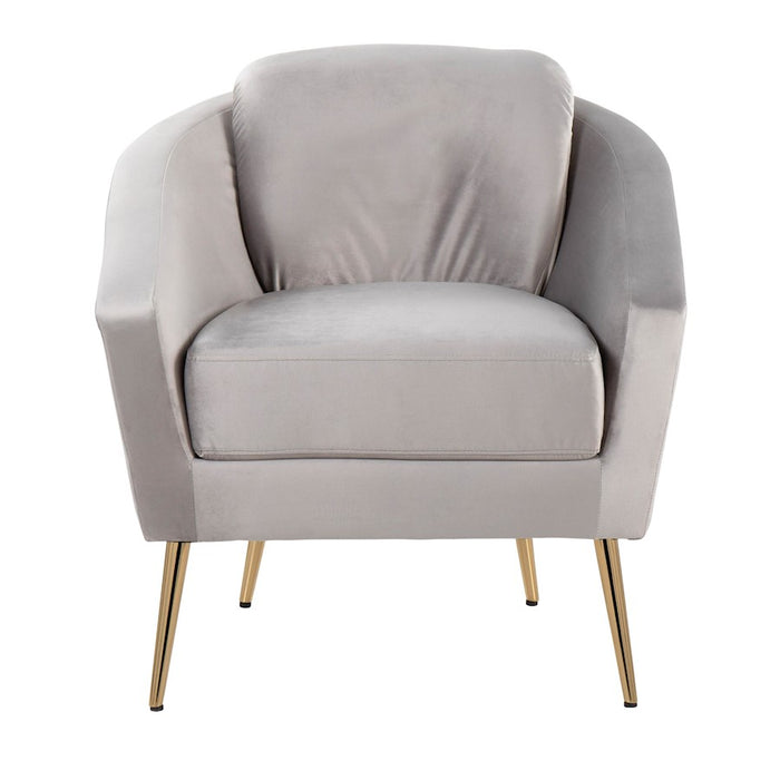 LumiSource Dahlia Chair, Gold Steel/Silver Velvet