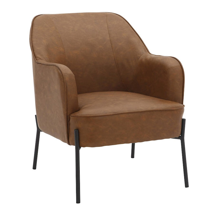 LumiSource Daniella Chair, Black Metal/Camel PU - CHR-DANIELLABKPUCAM