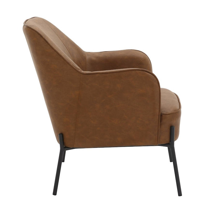 LumiSource Daniella Chair, Black Metal/Camel PU