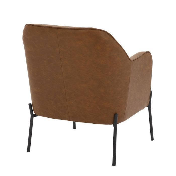 LumiSource Daniella Chair, Black Metal/Camel PU