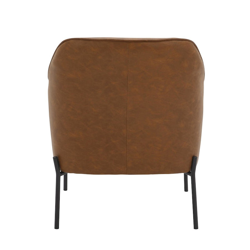 LumiSource Daniella Chair, Black Metal/Camel PU