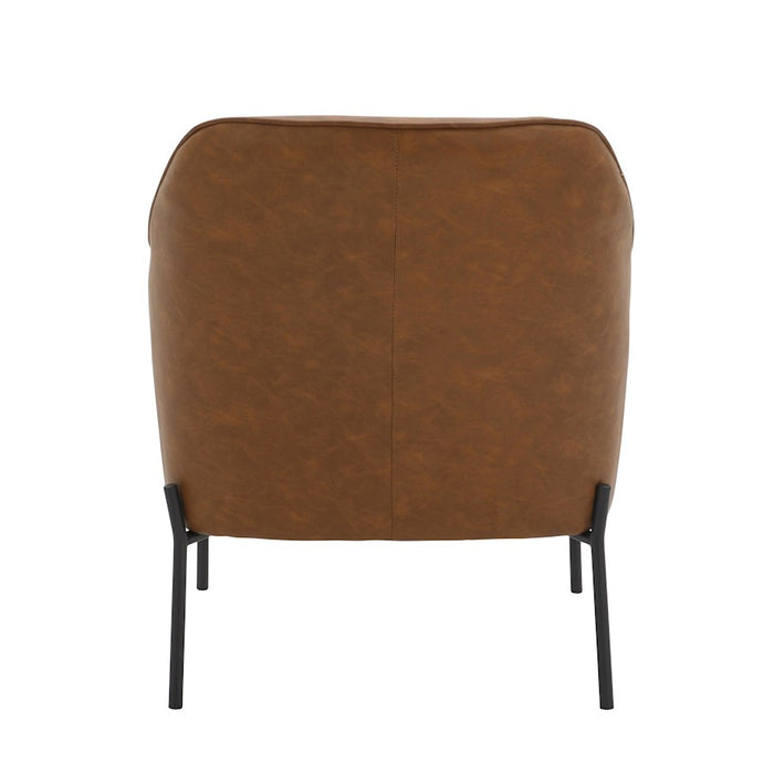 LumiSource Daniella Chair, Black Metal/Camel PU
