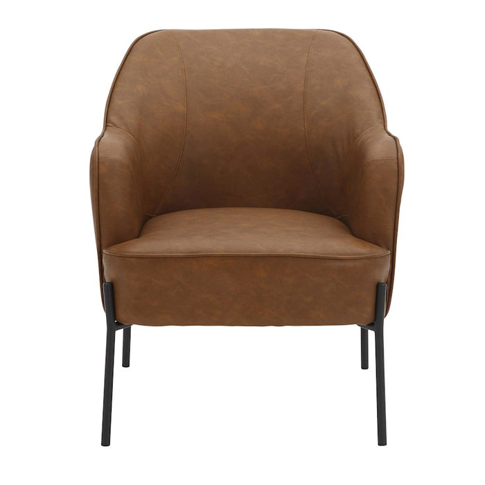LumiSource Daniella Chair, Black Metal/Camel PU