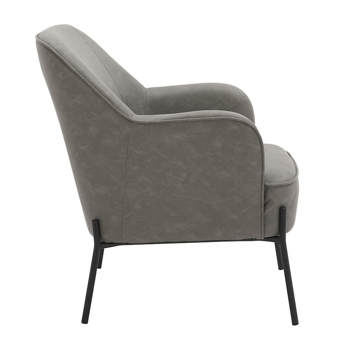 LumiSource Daniella Chair, Black Metal/Grey PU