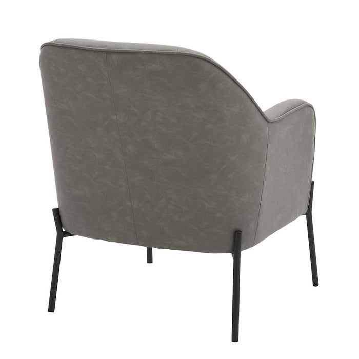 LumiSource Daniella Chair, Black Metal/Grey PU