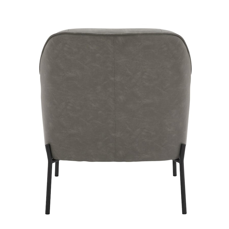LumiSource Daniella Chair, Black Metal/Grey PU