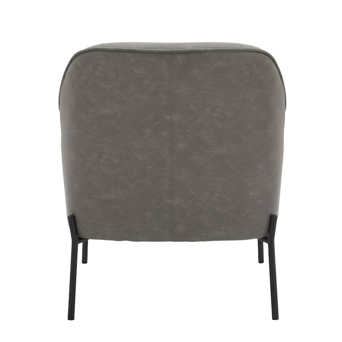 LumiSource Daniella Chair, Black Metal/Grey PU