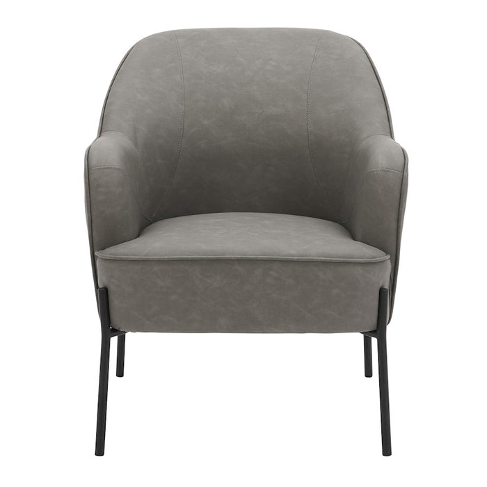 LumiSource Daniella Chair, Black Metal/Grey PU
