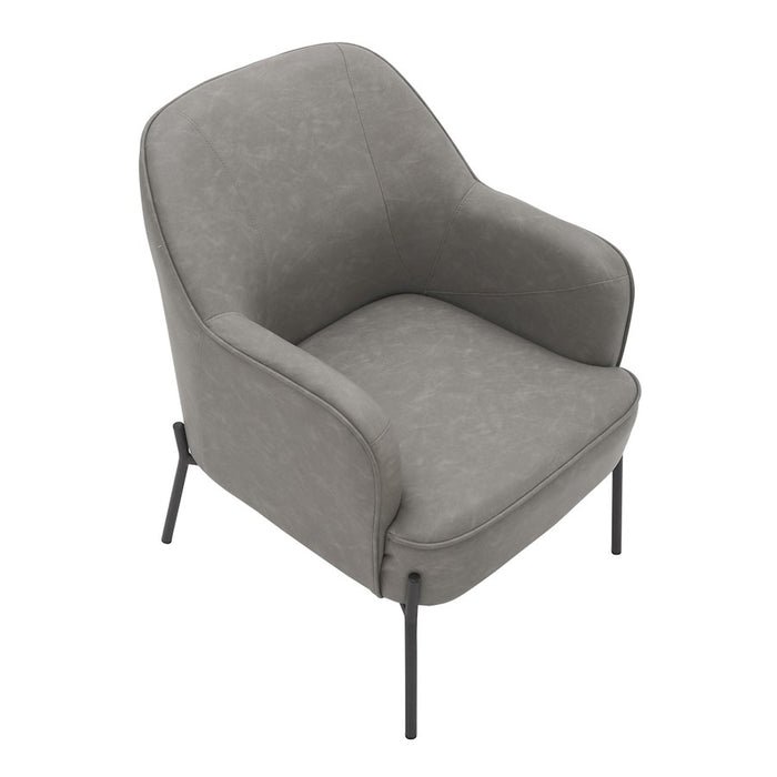 LumiSource Daniella Chair, Black Metal/Grey PU