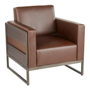 LumiSource Drift Lounge Chair, Antique/Espresso/Brown PU - CHR-DRIFT2ANBN