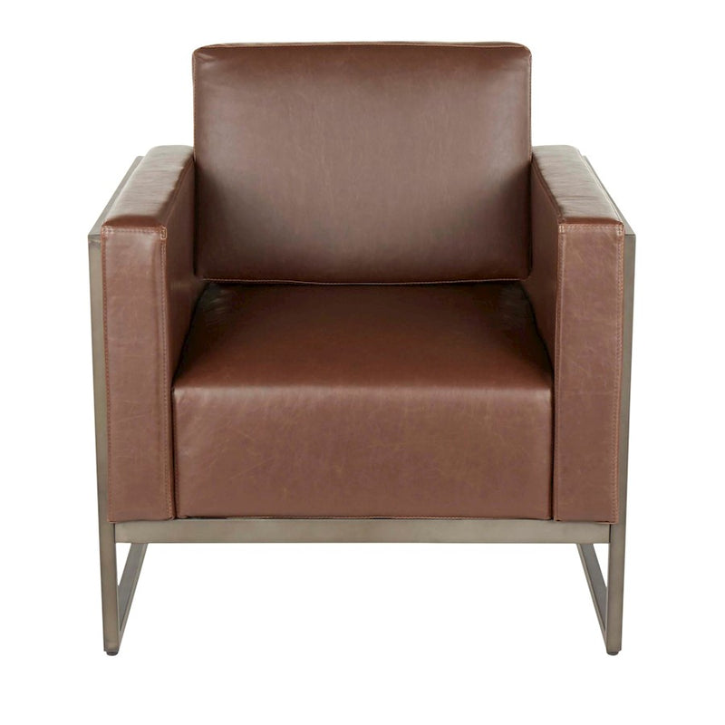 LumiSource Drift Lounge Chair, Antique/Espresso/Brown PU