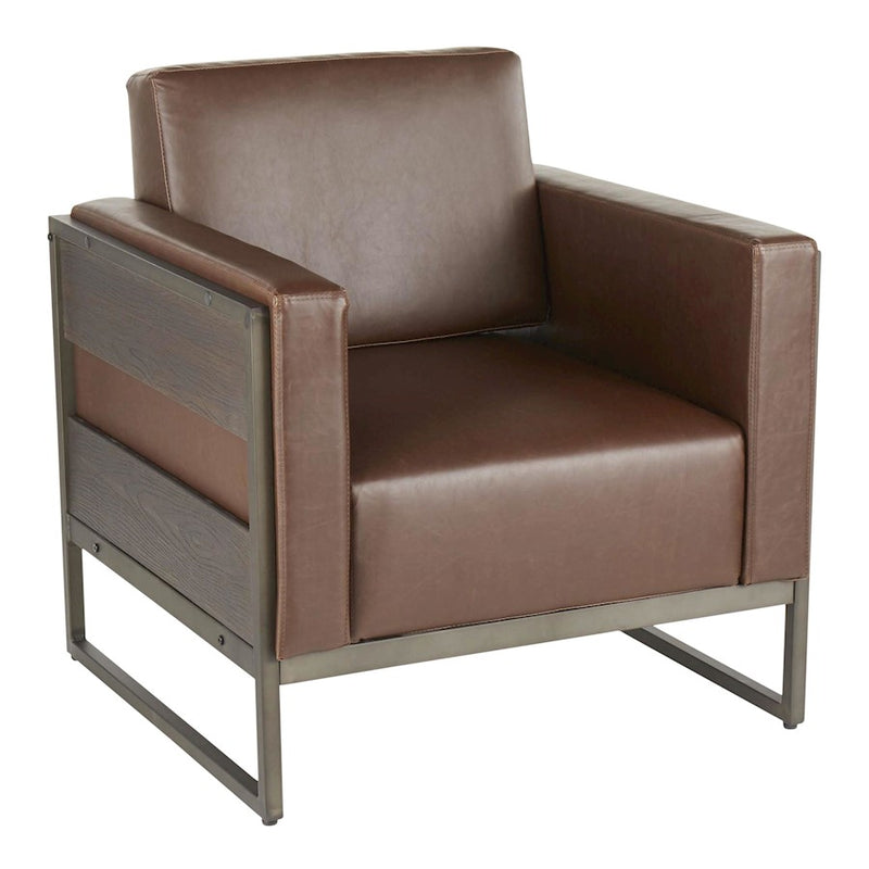 LumiSource Drift Lounge Chair, Antique/Espresso/Brown - CHR-DRIFTANBN