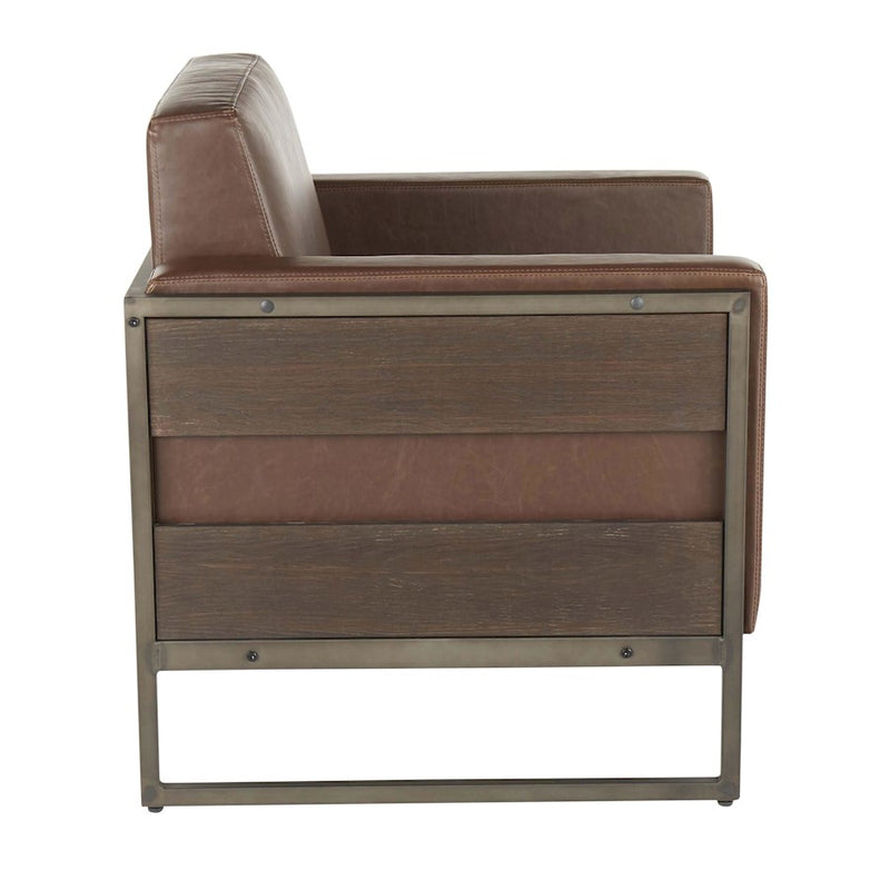 LumiSource Drift Lounge Chair, Antique/Espresso/Brown