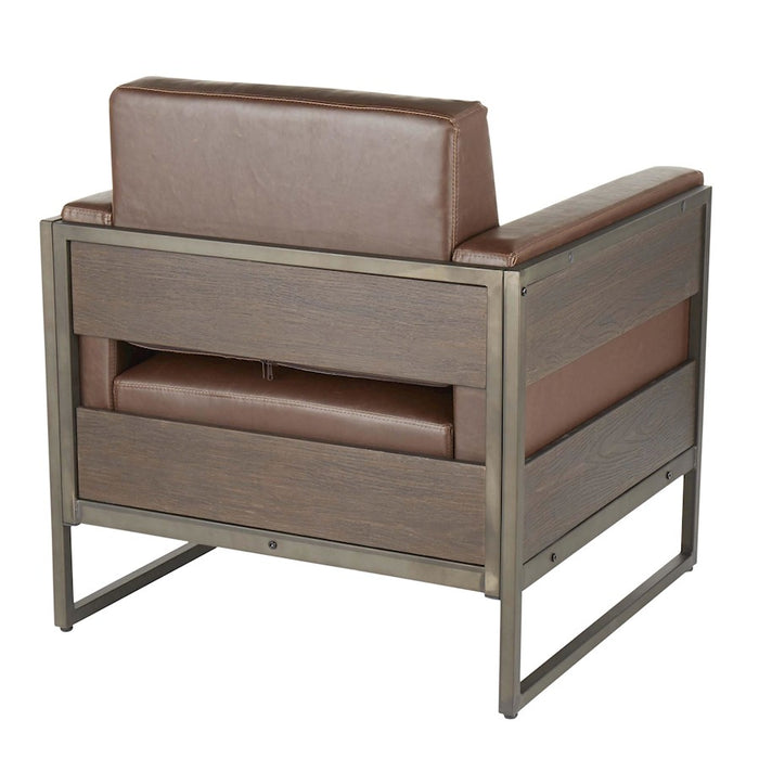 LumiSource Drift Lounge Chair, Antique/Espresso/Brown
