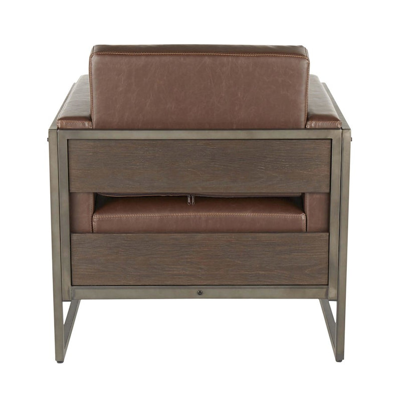 LumiSource Drift Lounge Chair, Antique/Espresso/Brown
