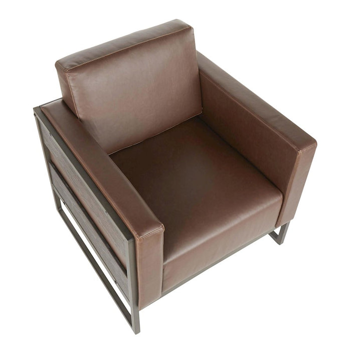 LumiSource Drift Lounge Chair, Antique/Espresso/Brown
