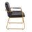 LumiSource Duke Accent Chair in Gold Steel/Black PU