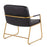 LumiSource Duke Accent Chair in Gold Steel/Black PU