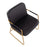 LumiSource Duke Accent Chair in Gold Steel/Black PU