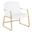 LumiSource Duke Accent Chair in Gold Steel/White PU - CHR-DUKEAUPUW