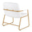LumiSource Duke Accent Chair in Gold Steel/White PU
