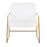 LumiSource Duke Accent Chair in Gold Steel/White PU