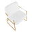 LumiSource Duke Accent Chair in Gold Steel/White PU