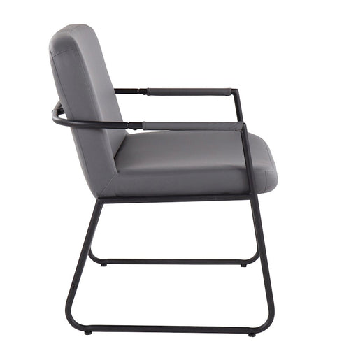 LumiSource Duke Accent Chair in Black Steel/Grey PU