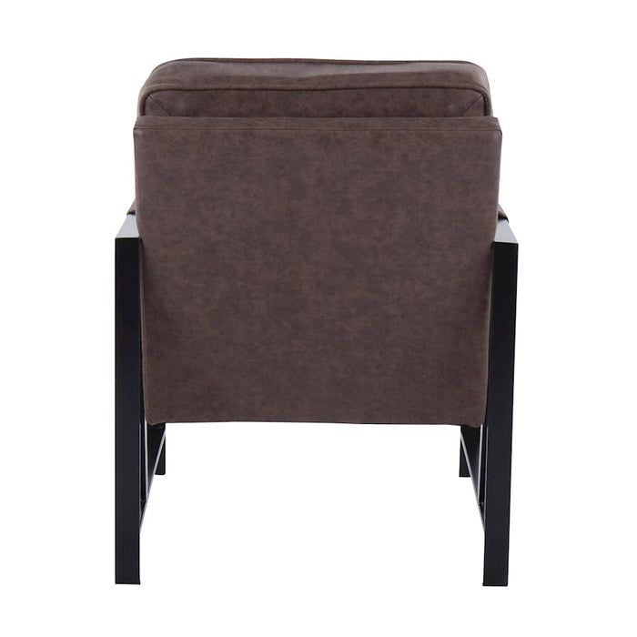 LumiSource Franklin Arm Chair in Black Steel/Espresso PU