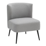 LumiSource Luna Fran Slipper Chair, Black/Light Grey Sherpa - CHR-FRANSLPBKLGY