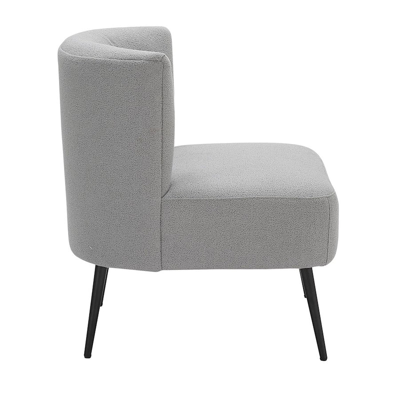 LumiSource Luna Fran Slipper Chair, Black/Light Grey Sherpa