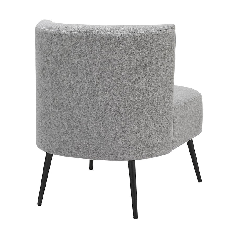 LumiSource Luna Fran Slipper Chair, Black/Light Grey Sherpa
