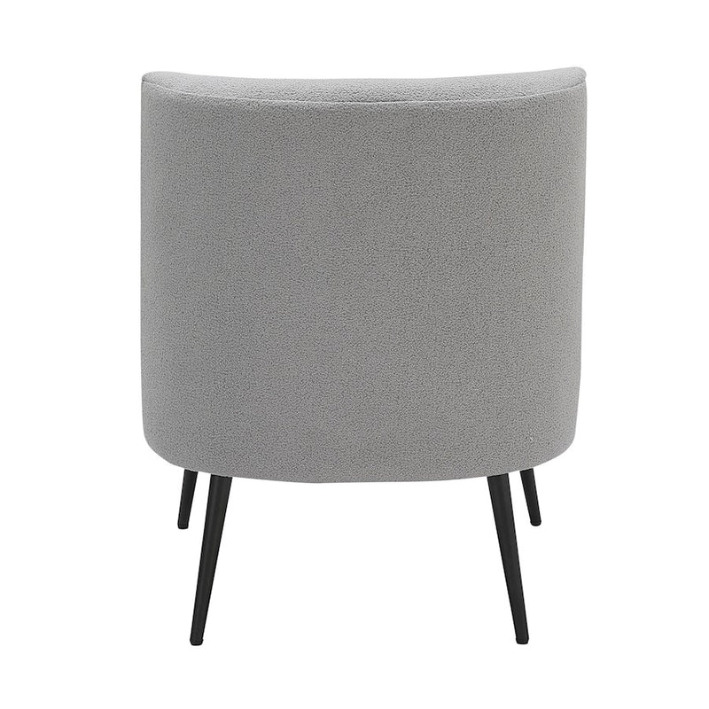 LumiSource Luna Fran Slipper Chair, Black/Light Grey Sherpa