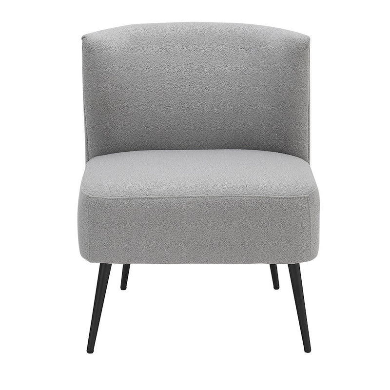 LumiSource Luna Fran Slipper Chair, Black/Light Grey Sherpa